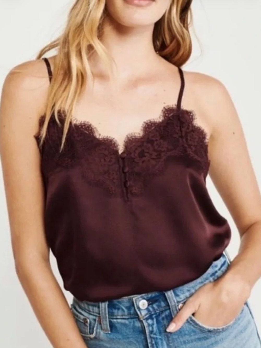 Burgundy lace top
